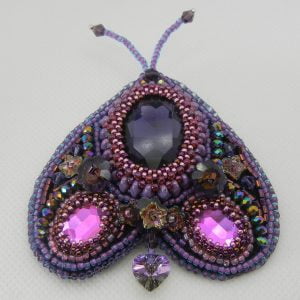 Purple Moth Brooch
