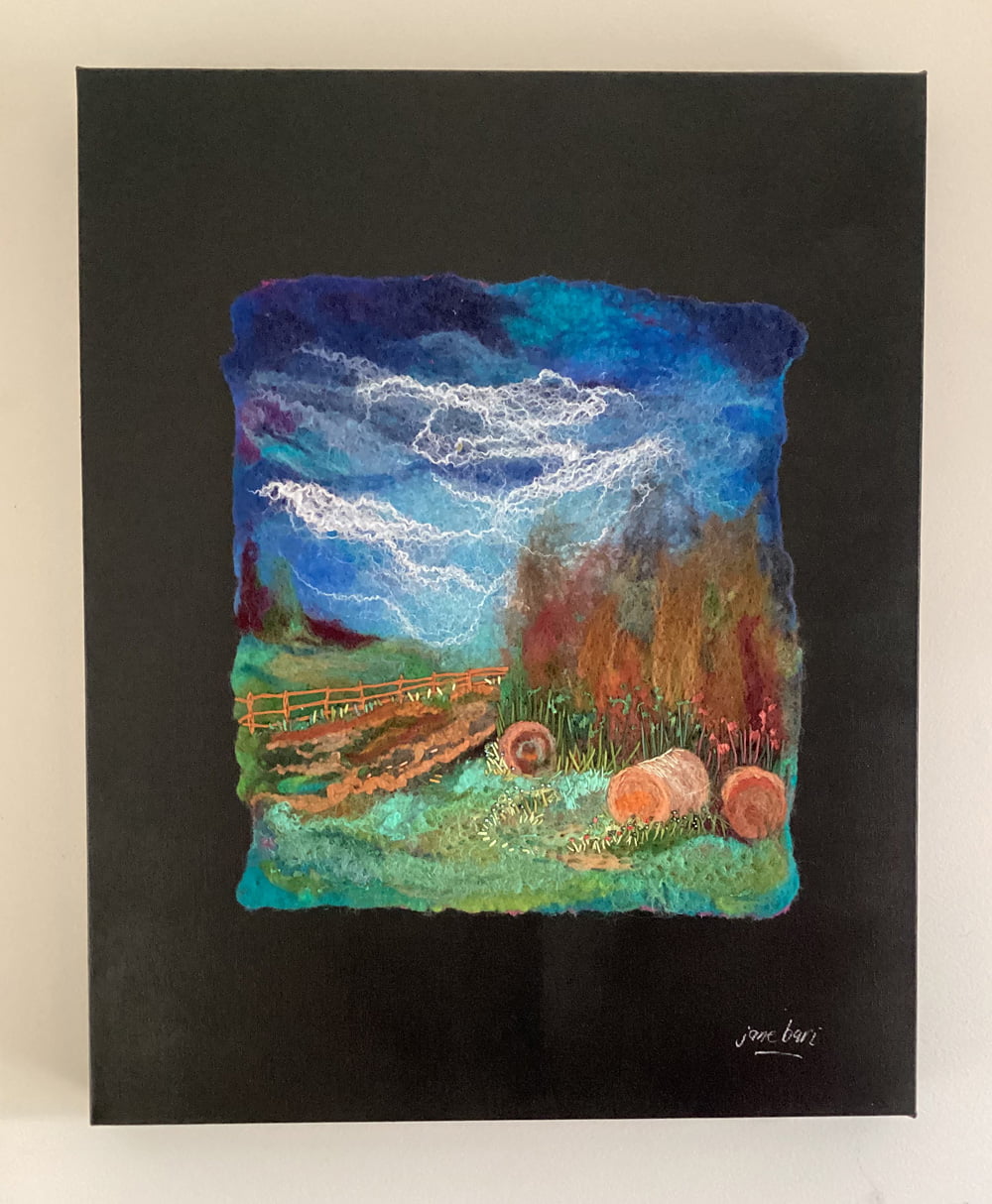 FELT PAINTING - "COASTAL HAY BALES" - Image 5