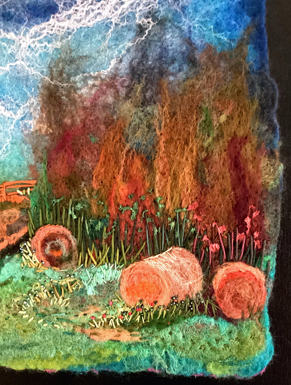 FELT PAINTING - "COASTAL HAY BALES" - Image 4