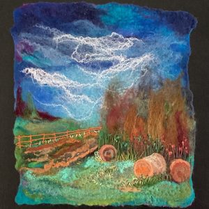 FELT PAINTING - "COASTAL HAY BALES"