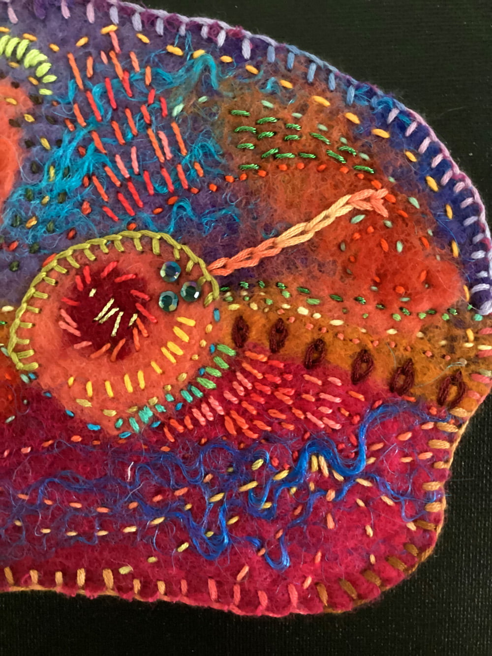 FELT PAINTING - "SYNAPSES" - SOLD - Image 4