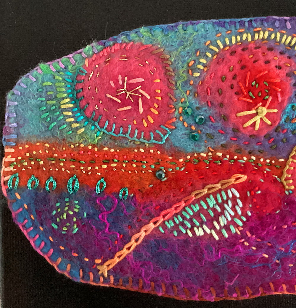 FELT PAINTING - "SYNAPSES" - SOLD - Image 3