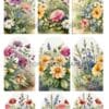 COUNTRY FLORALS bulk quantity scrapbook papers and tags set