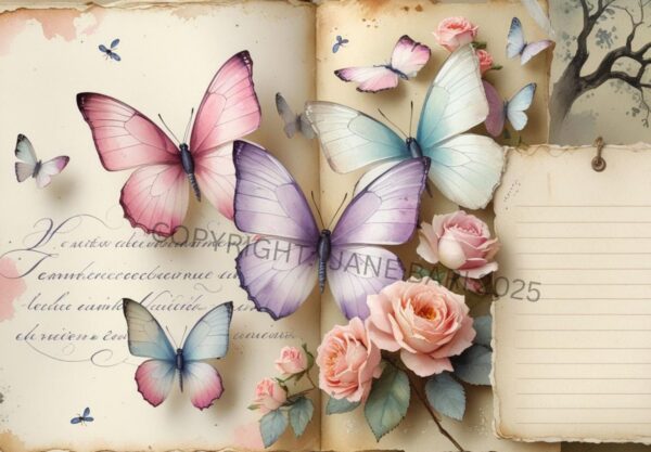 Scrapbook papers and tags
