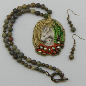 Arctic Fox and Cub Necklace Set