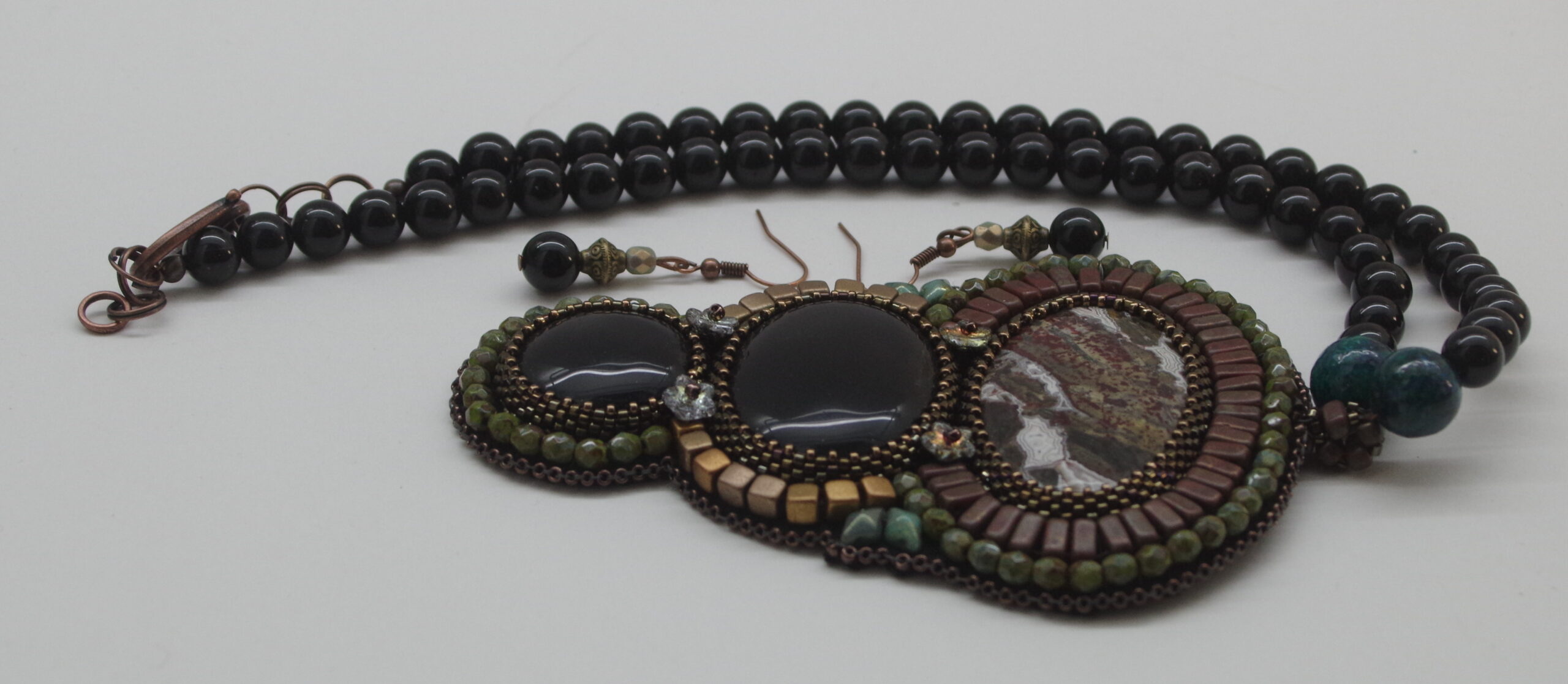 Necklace and Earring Set - "Black Storm" - Image 8