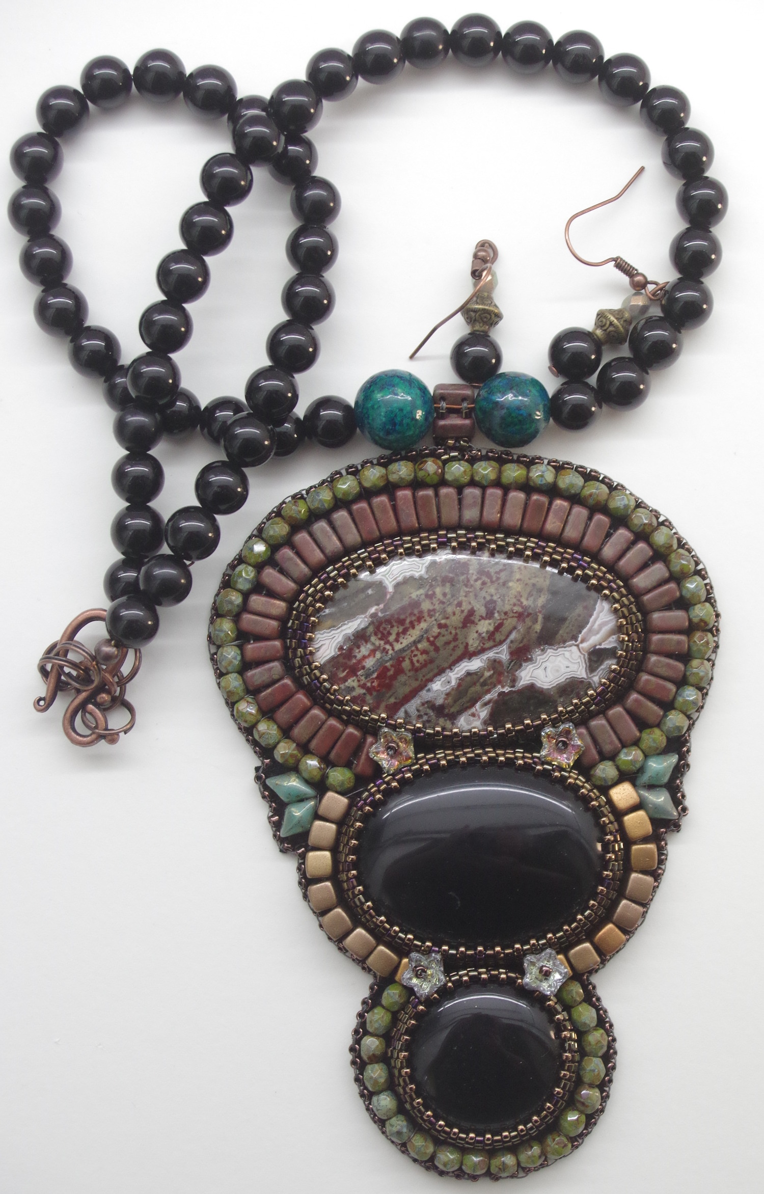 Necklace and Earring Set - "Black Storm" - Image 3