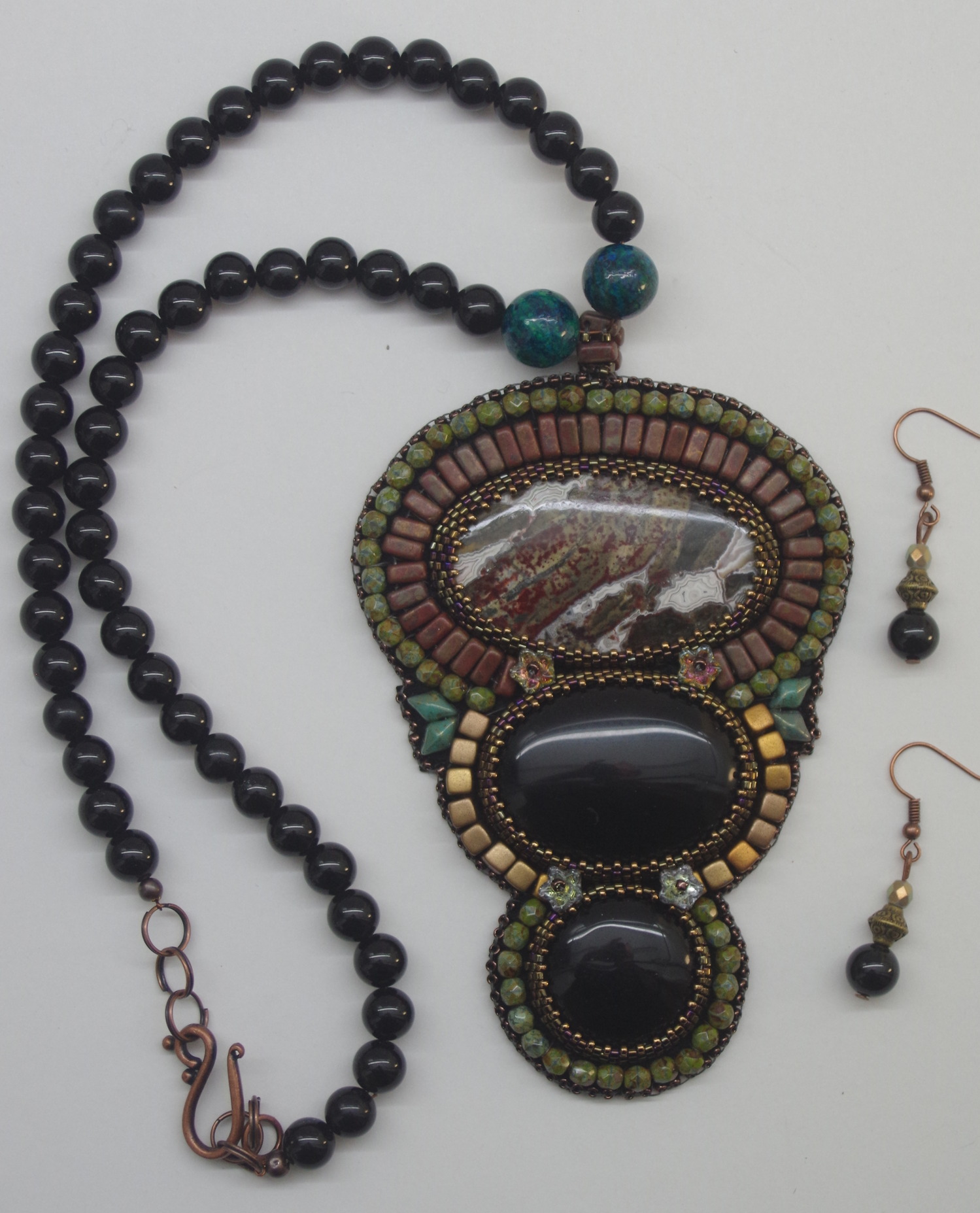 Necklace and Earring Set - "Black Storm" - Image 4