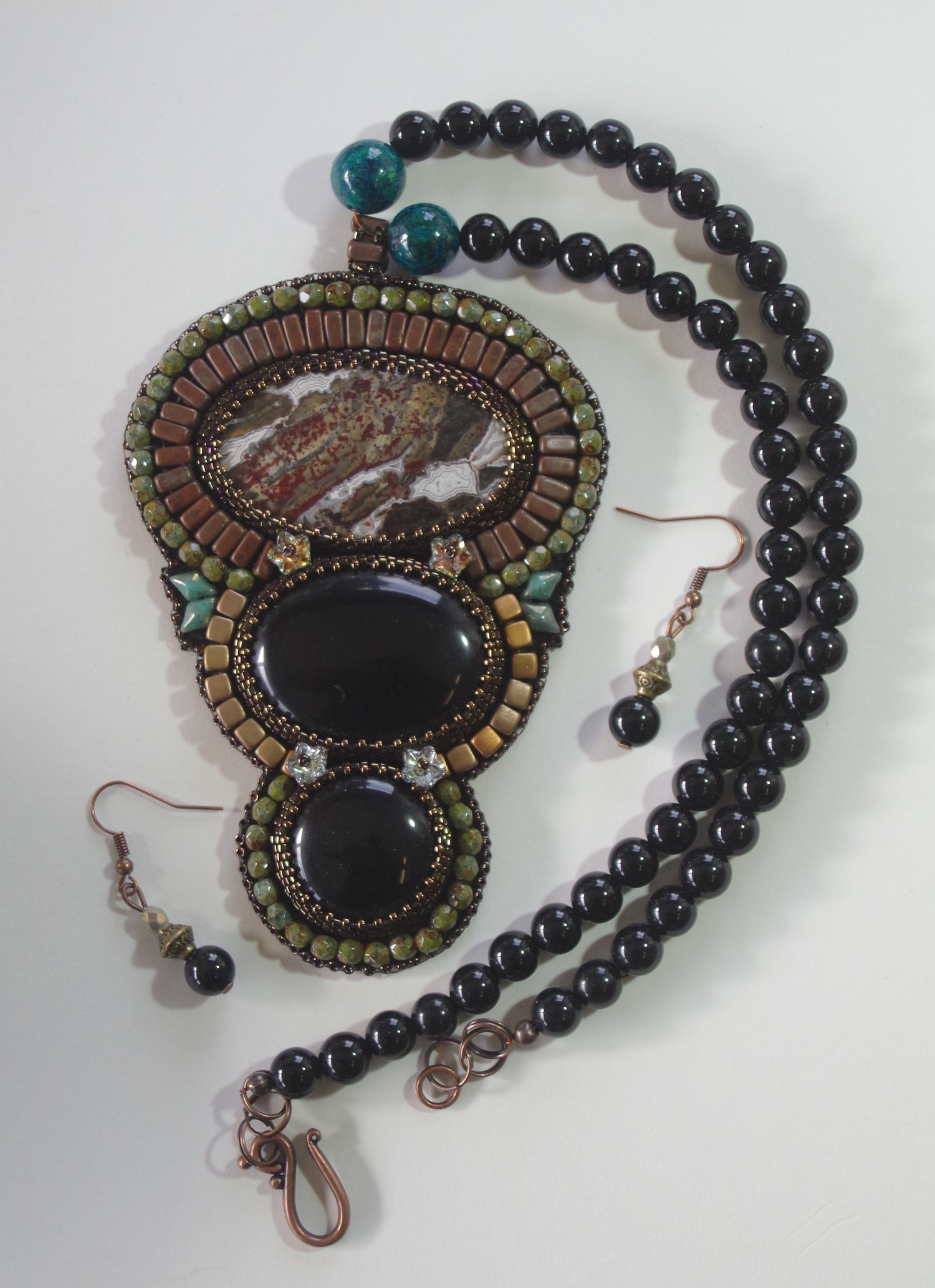 Necklace and Earring Set - "Black Storm"