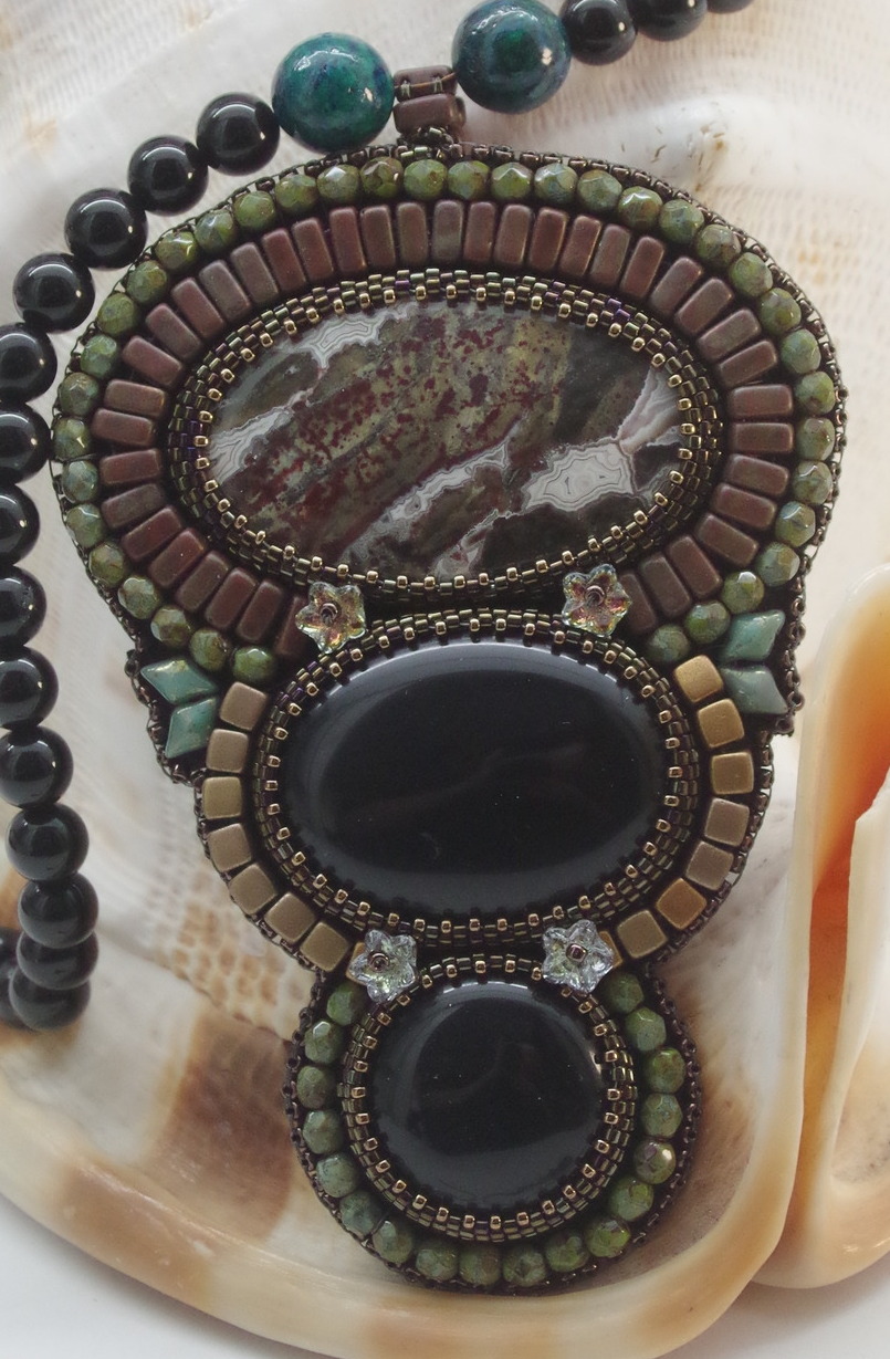 Necklace and Earring Set - "Black Storm" - Image 6