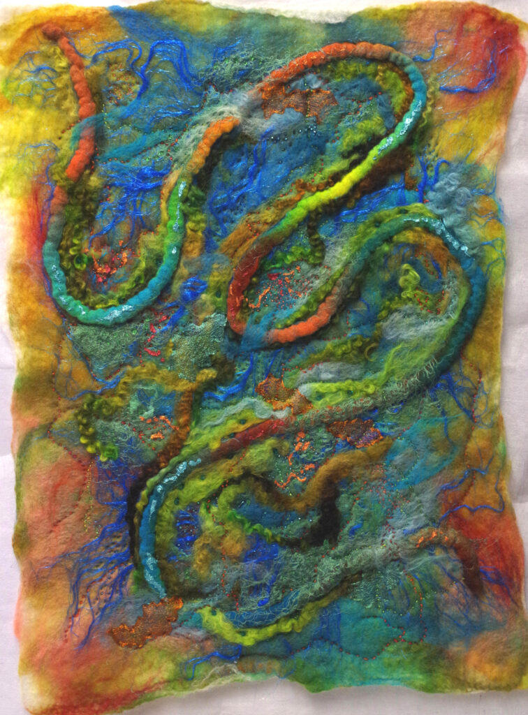 Felt painting - "save me"
